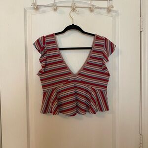 Wild Fable Rainbow Striped Blouse